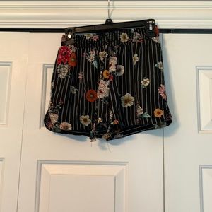 flowy floral shorts